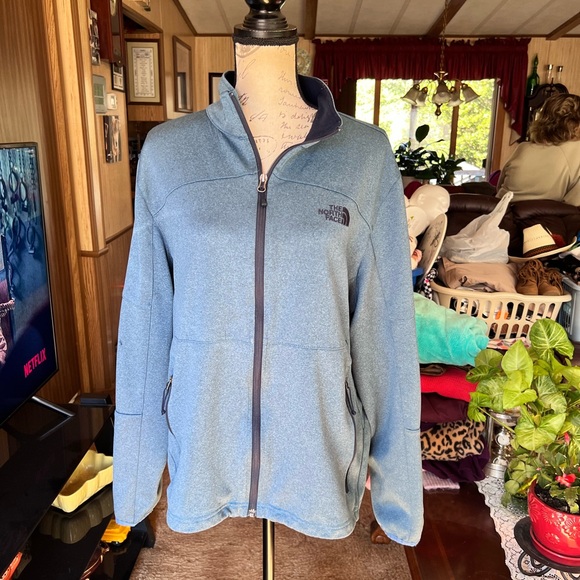 Mens The North Face wind wall blue zip up jacket - Picture 1 of 16
